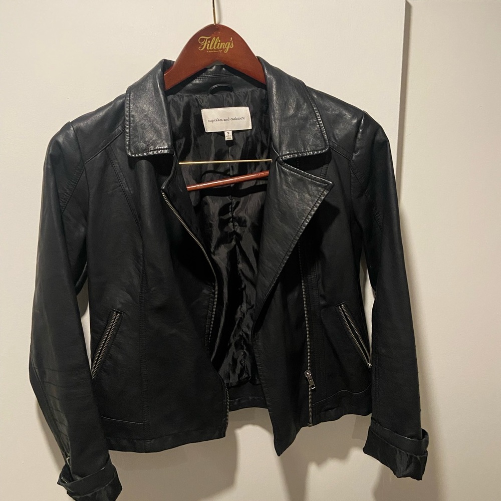 Cupcake & Cashmere black leather jacket